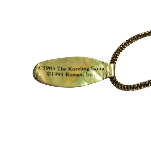 VTG Kneeling Santa Baby Jesus Christmas Ornament '91 Roman Inc Papier Mache Ball - Picture 7 of 8